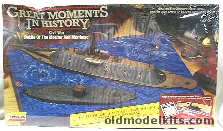 Lindberg Monitor and Merrimac with Diorama Seascape Base, 70791 plastic model kit